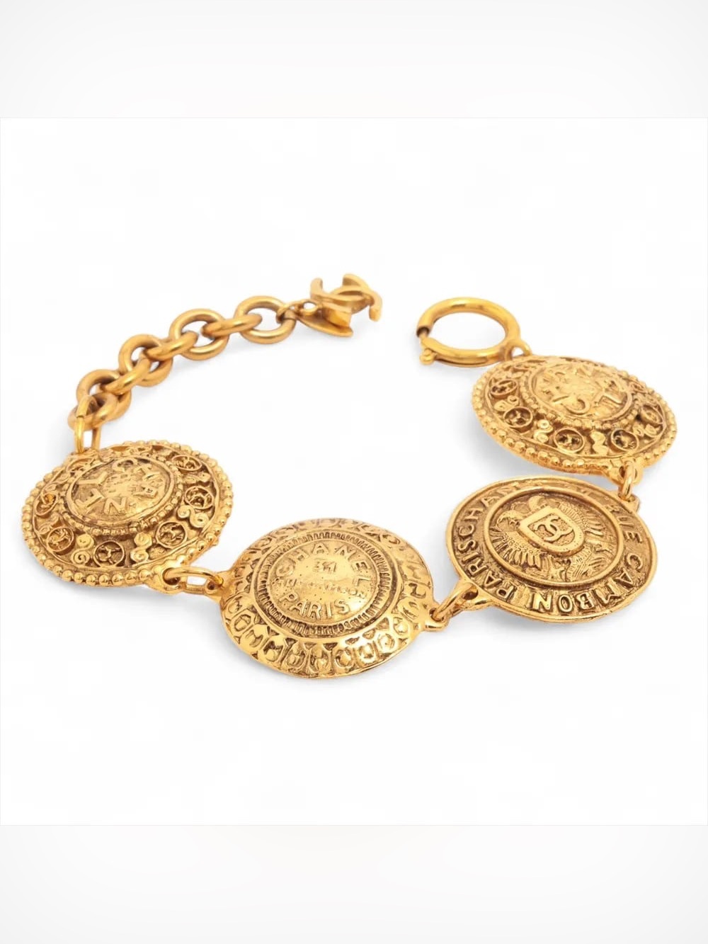 Authentic CHANEL vintage Medallion link bracelet